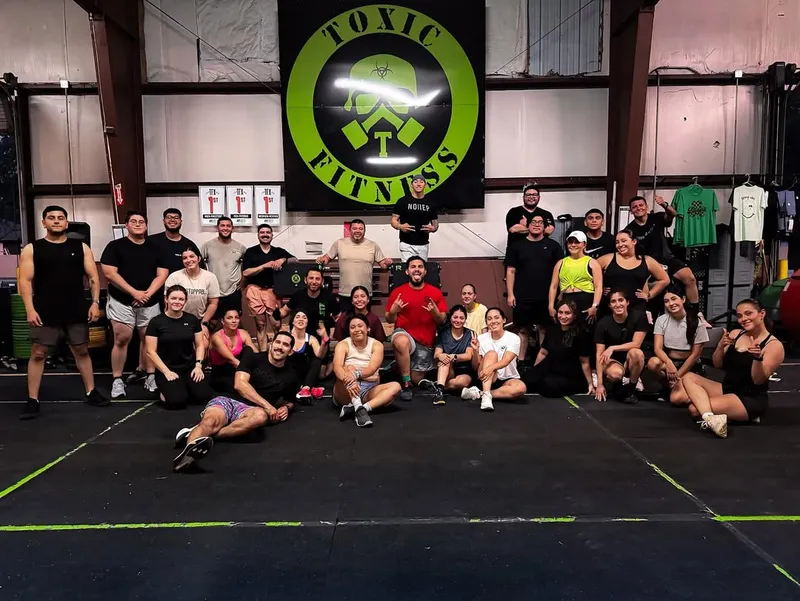 A large group of Toxic Fitness members after a workout